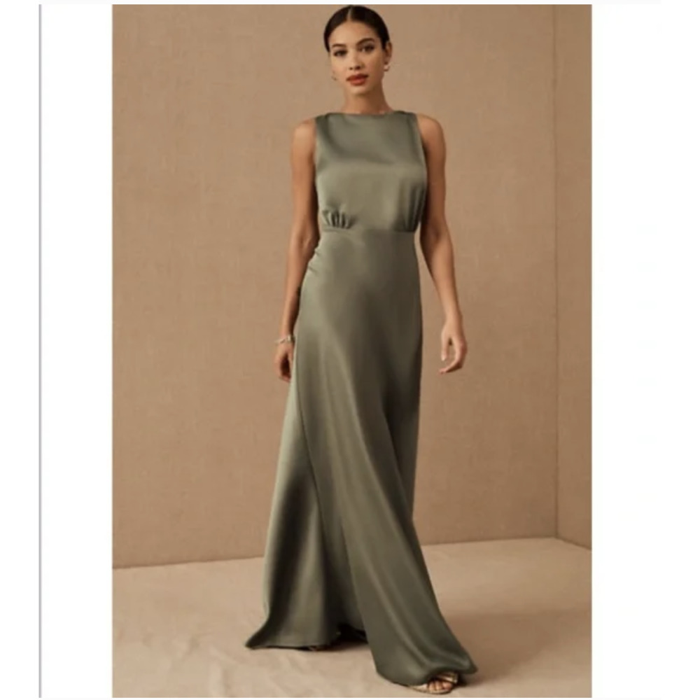 BHLDN Beckett Satin Maxi Dress 8